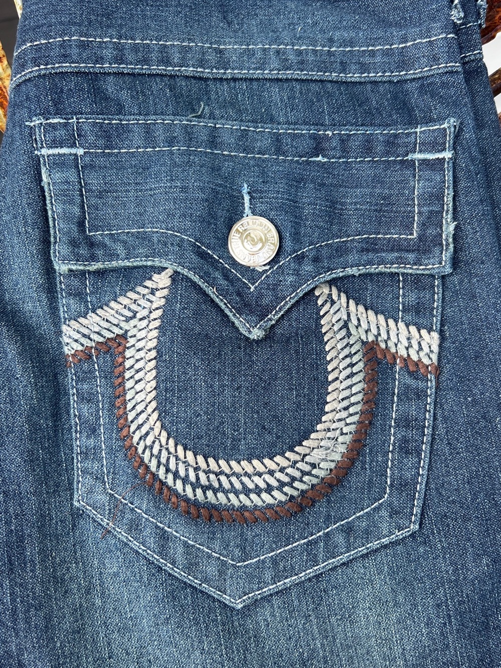 True Religion Men’s 32x32 Button Fly Bootcut Blue Jeans